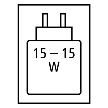 Benötigte Höchstleistung Netzteil: 15.0 W / Benötigte Mindestleistung Netzteil: 15.0 W / USB PD: Nein 