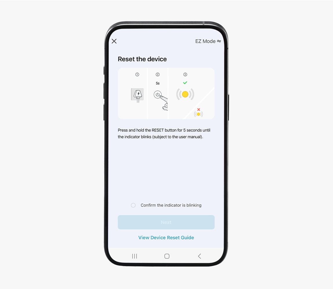 Réinitialiser les appareils pour les ajouter en mode EZ afin de les connecter à Hama Smart Home