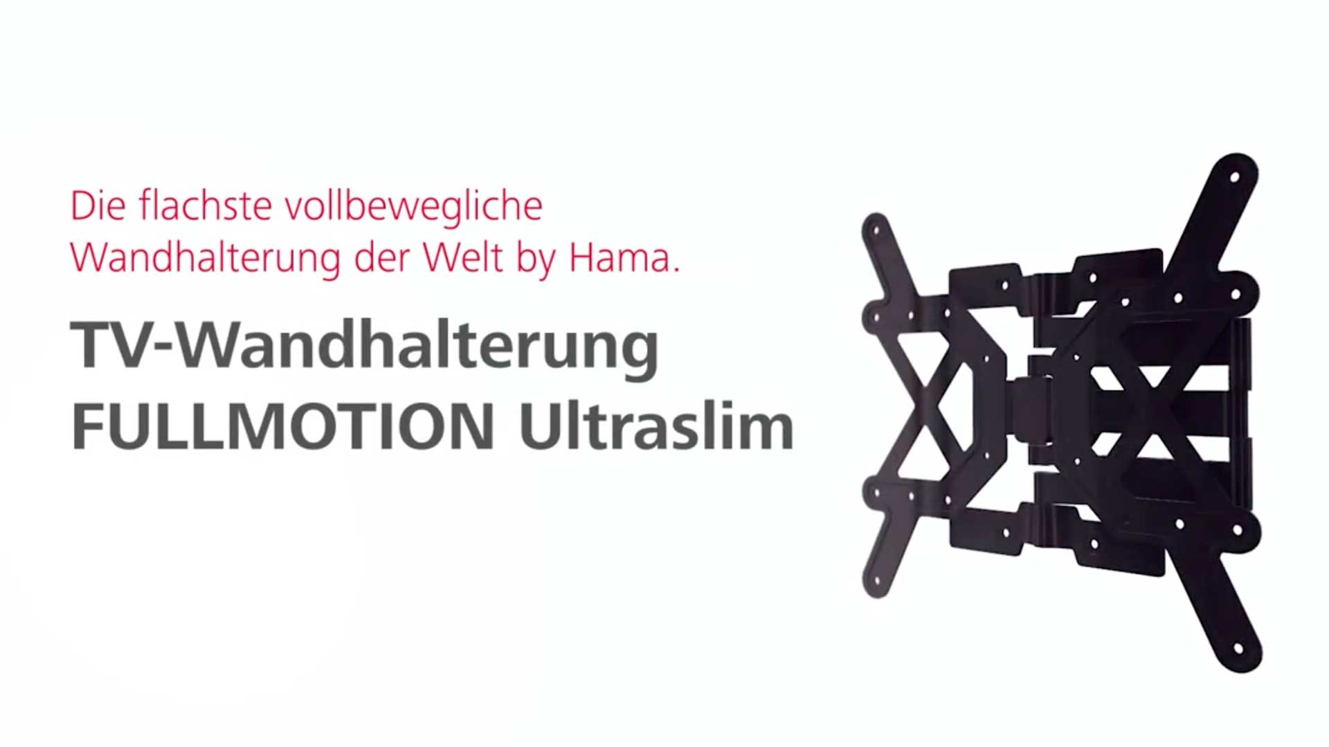 Hama TV-Wandhalterung FULLMOTION "Ultraslim", 400x400, 165 cm (65"), Schwarz