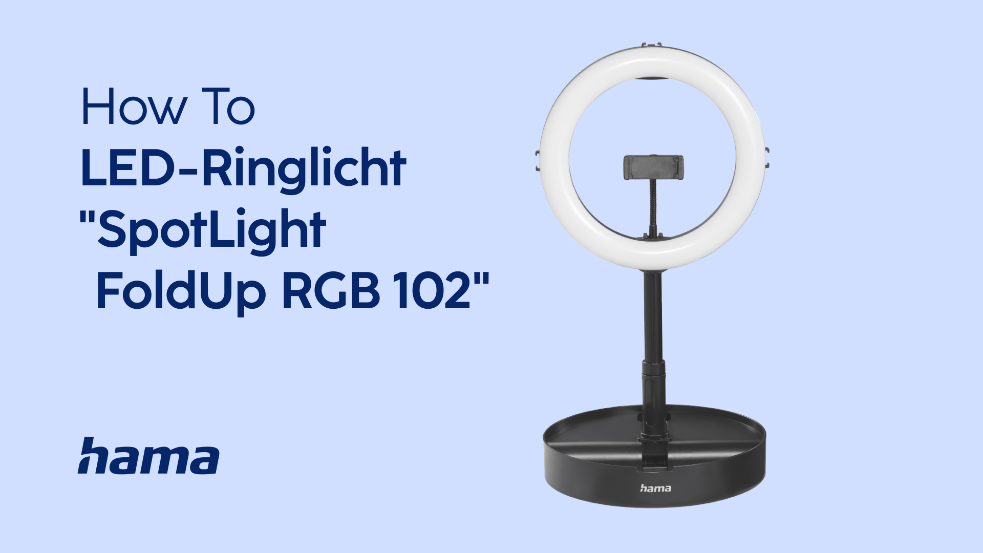 Hama LED-RGB-Ringleuchte "SpotLight FoldUp RGB 102", Smartphone-Set, faltbar
